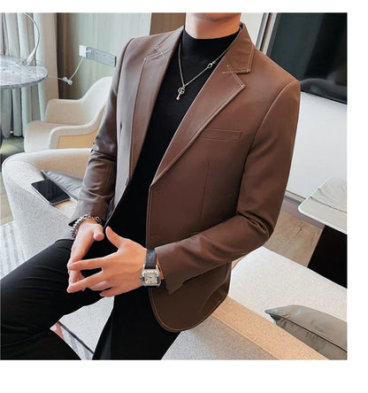 High Quality Line design Luxury Men's Suit Coats Fashion Business Casual Two Buttons Formal Social Wedding Party Suit Jacket