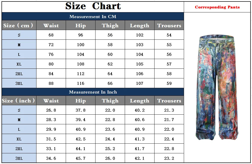 2026 Ropa Y2K Streetwear Graffiti Painting Baggy Jeans Pants For Men Designer Clothes Colorblock Kanye Wide Leg Denim Trousers