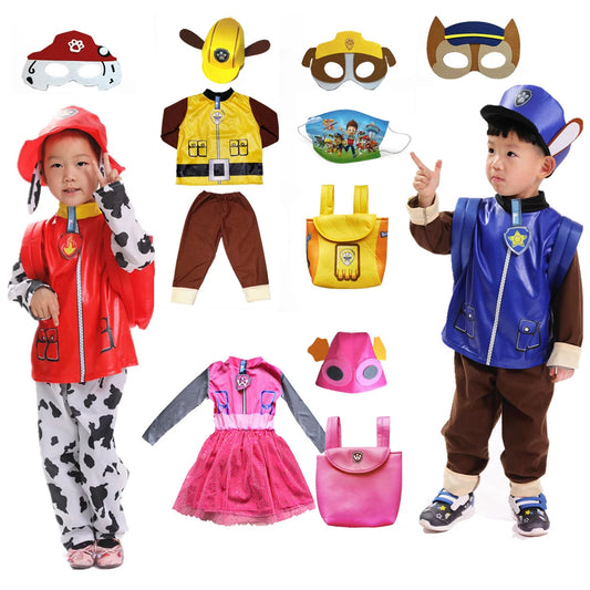 Anime Dog Patrol Kids Cosplay Costume Marshall Chase Skye Zuma Rubble Children Tops Pants Patrol Uniform Halloween Costume