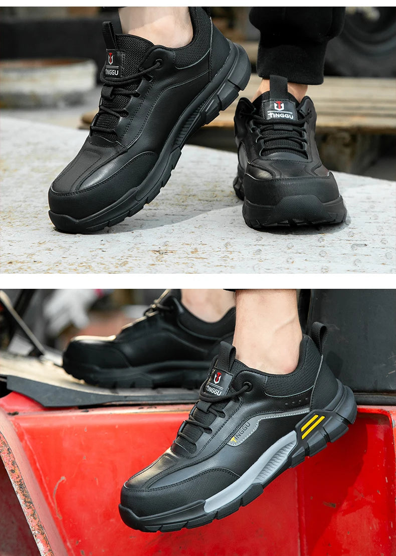 New Fashion 2025 Genuine Leather Insulation 10KV Work Safety Shoes Indestructible Multifunctional Sneakers Waterproof Male Boots