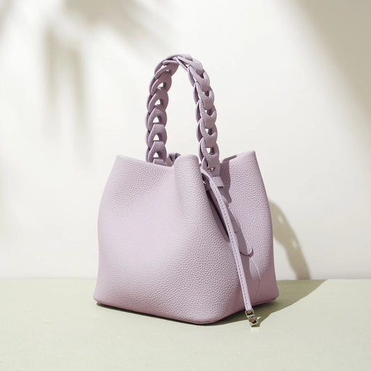 2026 New Genuine Leather Bucket Bag Summer Crossbody Shoulder Women's Tote Versatile Hobo  Handbag Spacious Casual Fashion