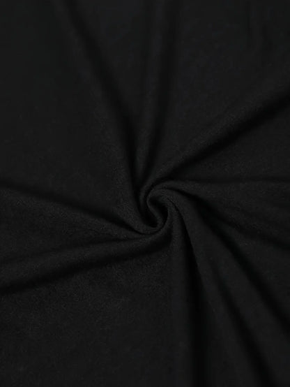 Fashionable Temperament Commuting Black Grid Long-Sleeved Mesh Top