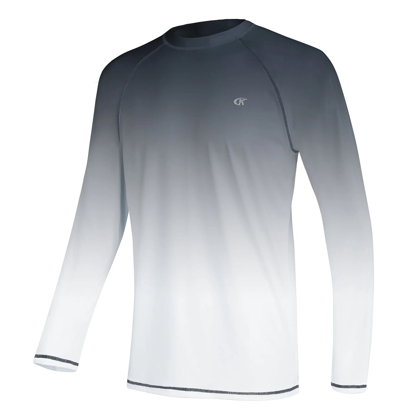 Summer Men's Long Sleeve T-Shirt UPF 50+ Rash Guard Gradient Shirt for Sport Fishing Hiking Workout Outdoor Pullover Shirt