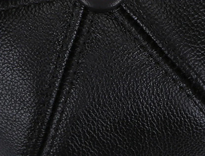 Brand New Style 2026 Retro Cowhide Bomber Hat Winter Keep Warm Caps Men Women Real Leather Cap Thick Velvet Dad Hat Leather Hat