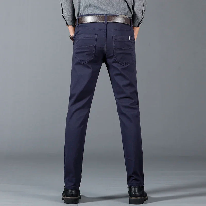 6 Color Men's Classic Solid Color Summer High Quality Thin Casual Pants Business Fashion Stretch Cotton Slim Brand Trousers Male