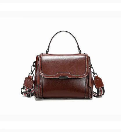 Cowhide Women's Tote Bag 2024 New Luxury Genuine Leather Shoulder Crossbody Bags High Quality Vintage Female Handbag 6241