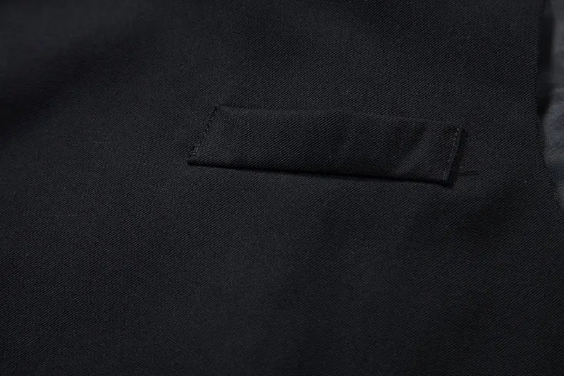 Men's Wedding and Party Vest with Diagonal Front Placket and Single-Button Closure
