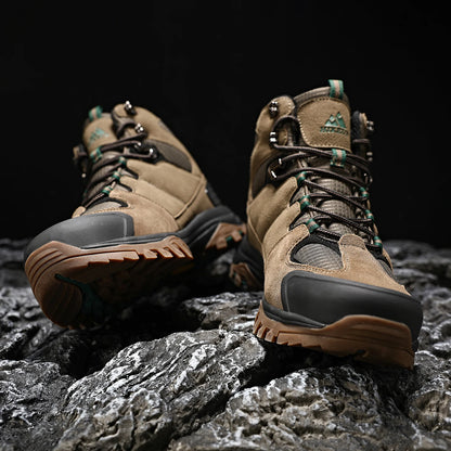 High-Top Men Hiking Boot Winter Outdoor Shoes Lace-Up Non-slip Outdoor Sports Casual Trekking Boots Man Waterproof Suede
