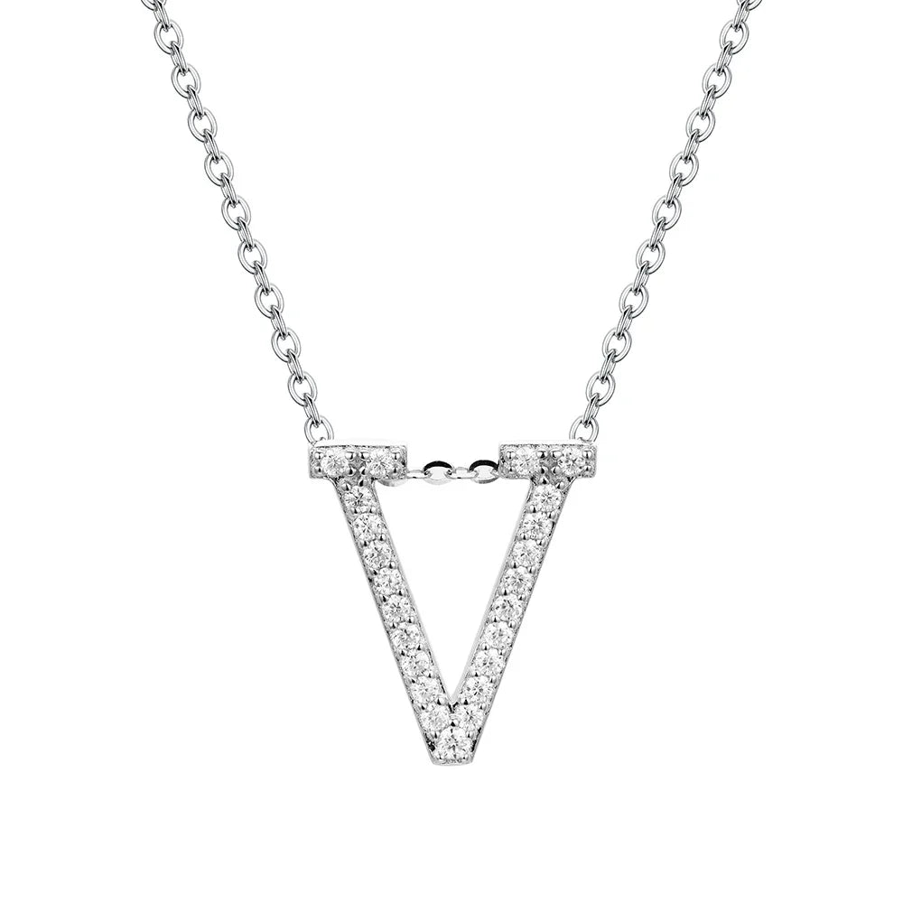 D VVS1 Color Moissanite Letters Necklace Pendant 100% 925 Sterling SIlver for Women Man Fine Jewelry Accessories Gift