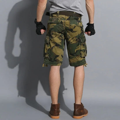 Camouflage Shorts Male Military Clothing Style Army High Quality Mens Cargo Shorts Cotton Multi Pockets Breeches Bermuda Cargo