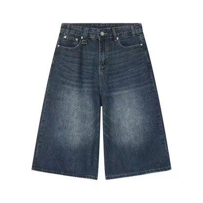 2026 Y2k Retro Women Low Rise Jorts Brushed Black Wash Cropped Baggy Jeans Wide Leg Frayed Denim Short Pants Fashion