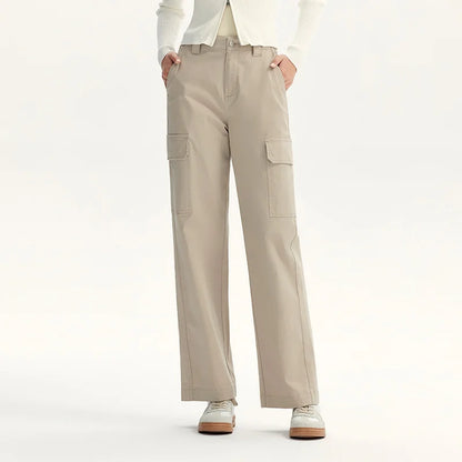 Women Pants Urban Workwear Cargo Wide Leg Loose Straight Casual Style Slim Street Daily Trousers 2026 Autumn