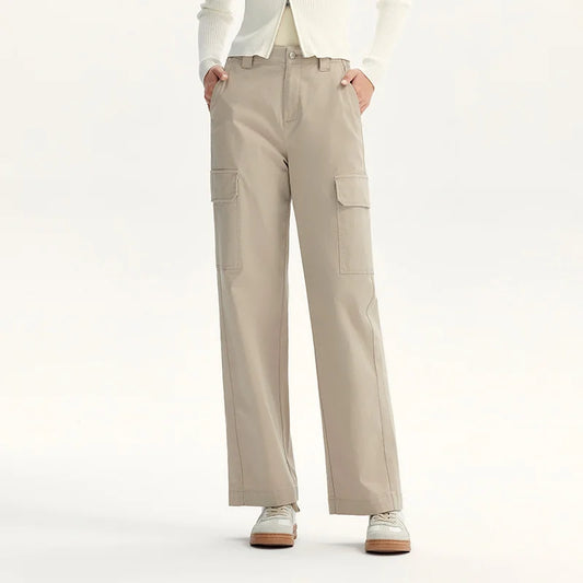 Women Pants Urban Workwear Cargo Wide Leg Loose Straight Casual Style Slim Street Daily Trousers 2026 Autumn