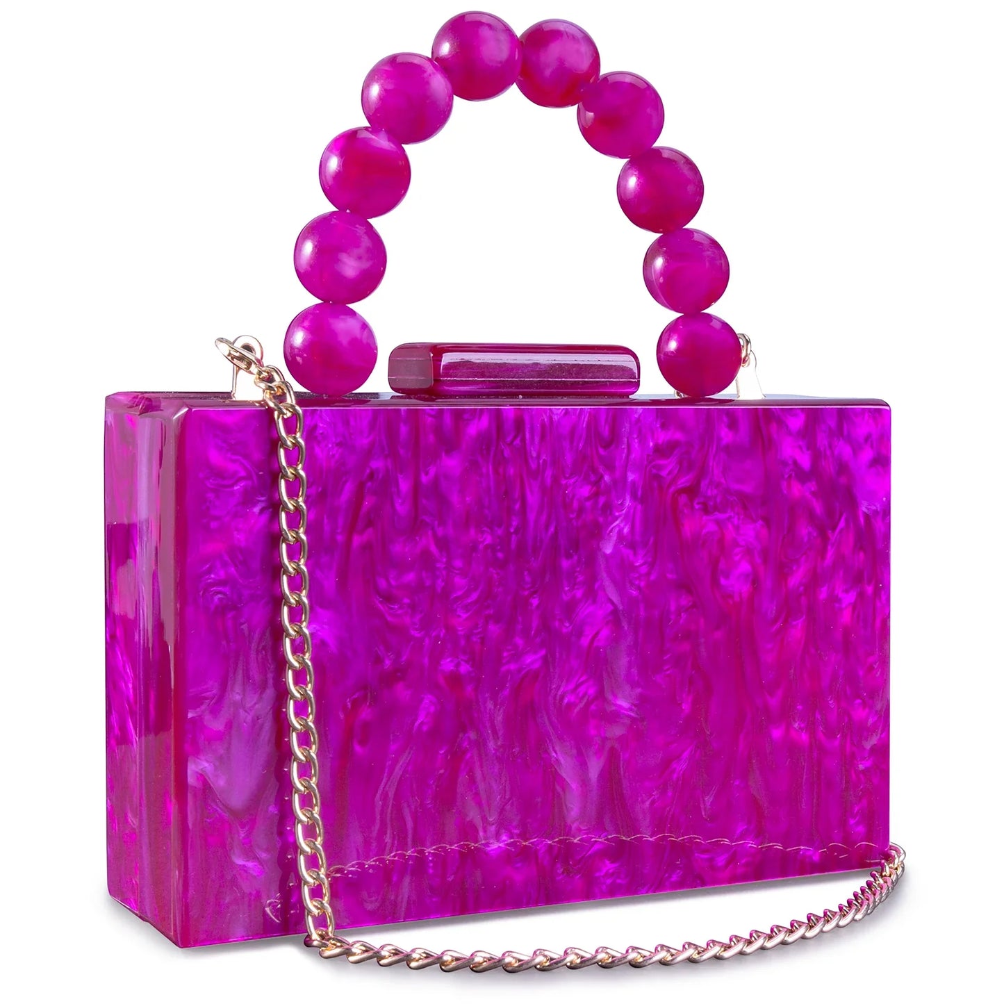 Beading Handbag Marble Acrylic Luxury Box Clutch Evening Bags Wedding Party Chain Shoulder Bag Dinner Dress Purse Festival Gift