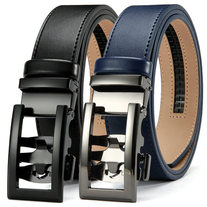DOOPAI New Mens Belt Hollow Automatic Mens Belt Genuine Leather Luxury Belt  For Men Belt Male Strap Male Metal Automatic Buckle