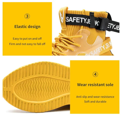 steel toe safety boots for men protective shoes industrial safety shoe woman light work shoes anti-puncture work safety sneakers