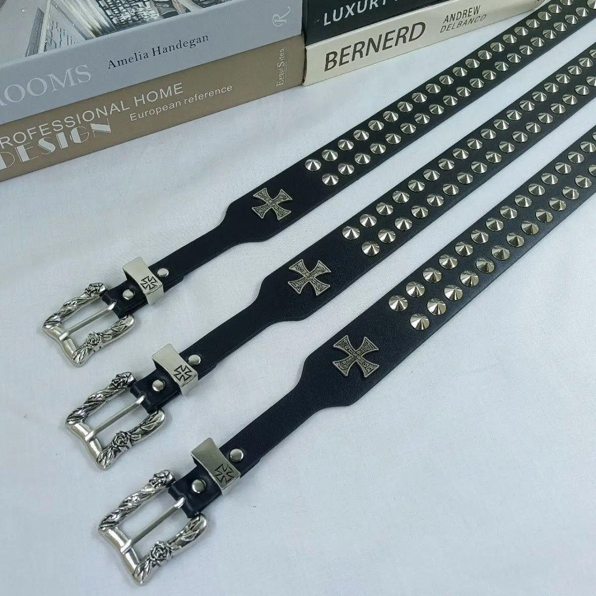 Punk New Gothic Y2K Women Men Belts Luxury Brand Goth Ladies Hip Hop Punk Rivet Skeleton Print Waist Belt Jeans Waistband