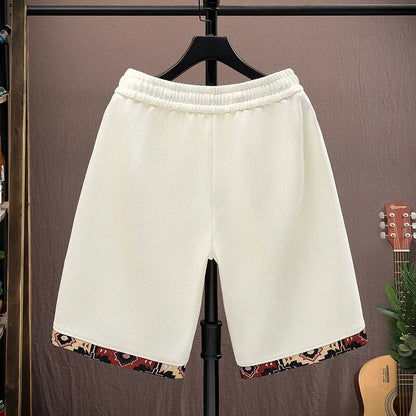 2025 Trendy Summer Embroidery Shorts Men Streetwear Hip Hop Straight Leg Short Pants Casual Sports Five-Point Pants male