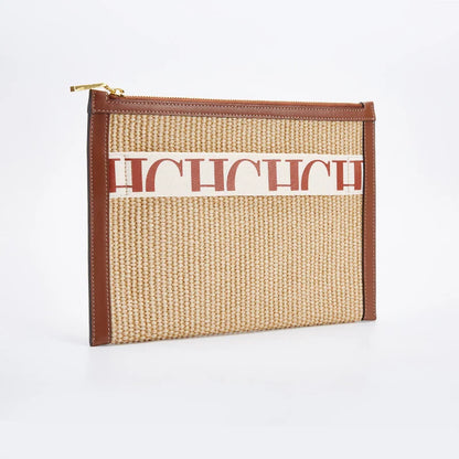 Handmade Woven Clutch Bag Ribbon Embellished Niche Style Clutch Bag