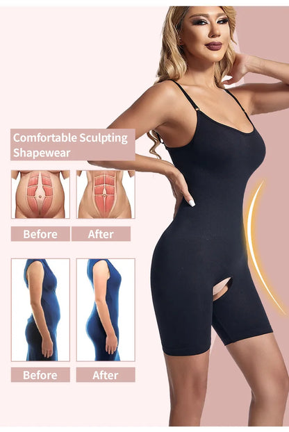 Bodysuit Shapewear Women Open Crotch Tummy Control Full Body Shaper Seamless Slimming Sheath Butt Lifter Abdomen Shapers Corset