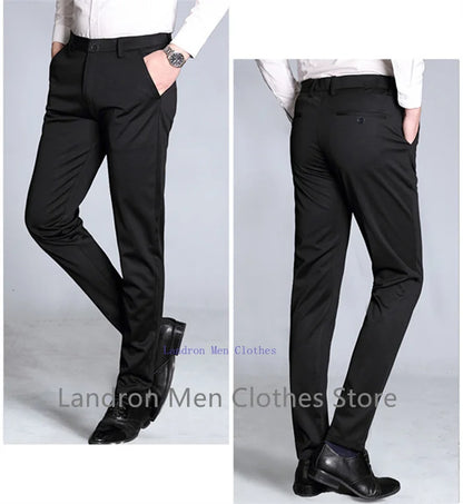 Formal Dress Suit Pants Tall Men 190CM Business Black Blue Plus Size 40 42 44 46 Extra Long Lengthened Straight Office Trousers