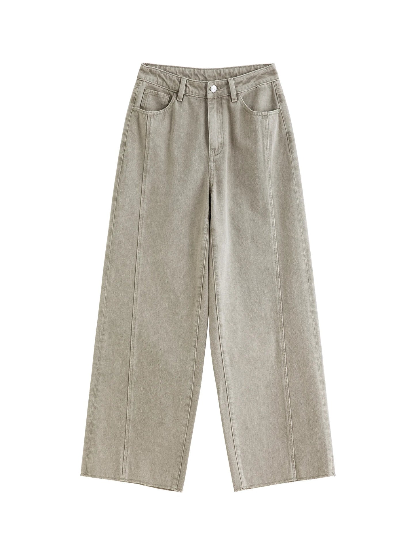 Patchwork Design Straight Ankle-length Jeans Frayed Edges Women's Spring 2026 New Arrivals Commuting Basics