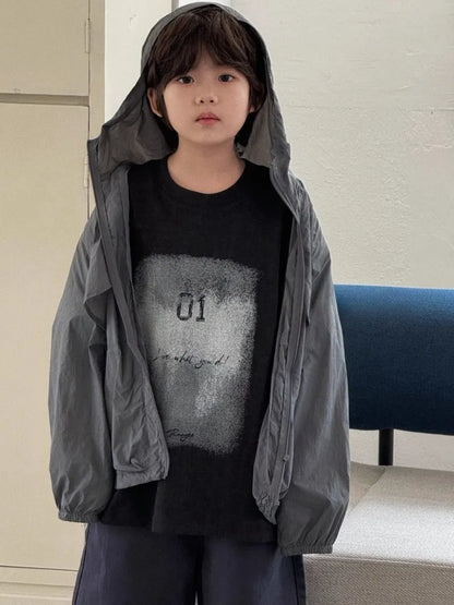 2026 Summer Korean Designer Kids' Unisex Short Sleeve T Shirt Trendy Boys Girls Summer Apparel Soft Cotton Blend Size 110-170cm