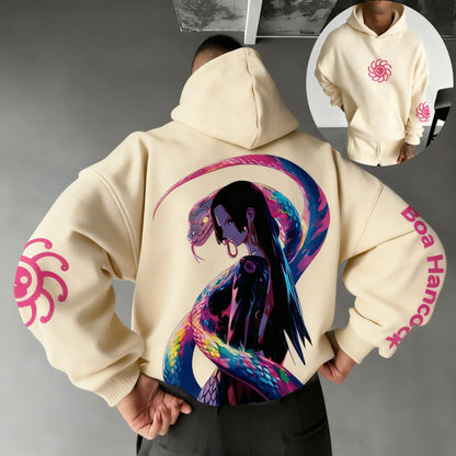 One Piece Men's Hoodie Sweatshirt Boa Hancock Japanese Anime Spring Autumn and Winter Boys Long-sleeved Parent-child Outfit