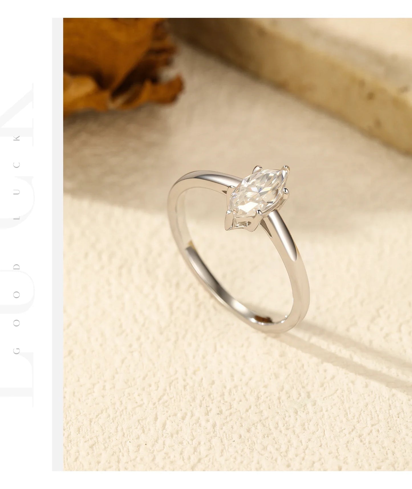 D Color Marquise Cut Rhombic Moissanite 925 Sterling Silver Luxury  Band Rings For Women Wedding Fine Jewelry Gifts