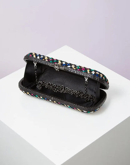 Hand Woven Clutch Purse Luxury For Women 2025 New High Grade Party Wedding Prom Mixed Colors Evening Bag Elegant Trend Chain Bag