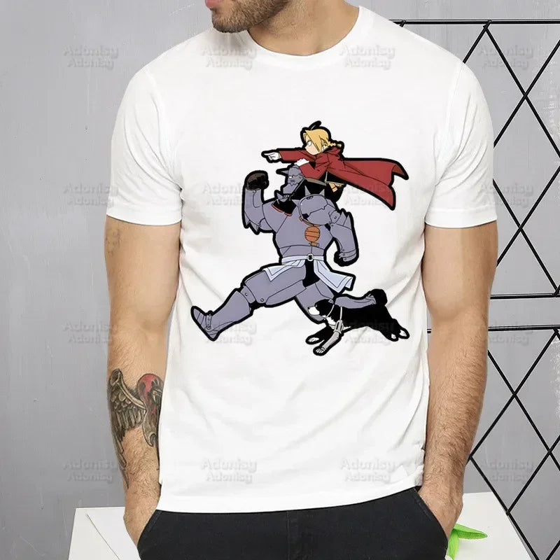 Fullmetal Alchemist T Shirt Harajuku Alphonse Elric TShirts Short Sleeve Fashion Casual Edward Elric T-Shirt Tops Tees