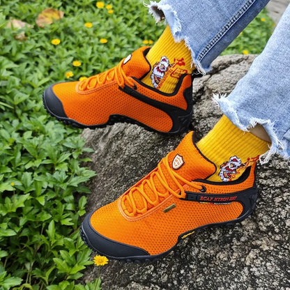 Mens Outdoor Mountain Climbing Shoes Mesh Non-Slip Breathable Trekking Hiking Shoes Waterproof Camping Soft Sneakers 39-46