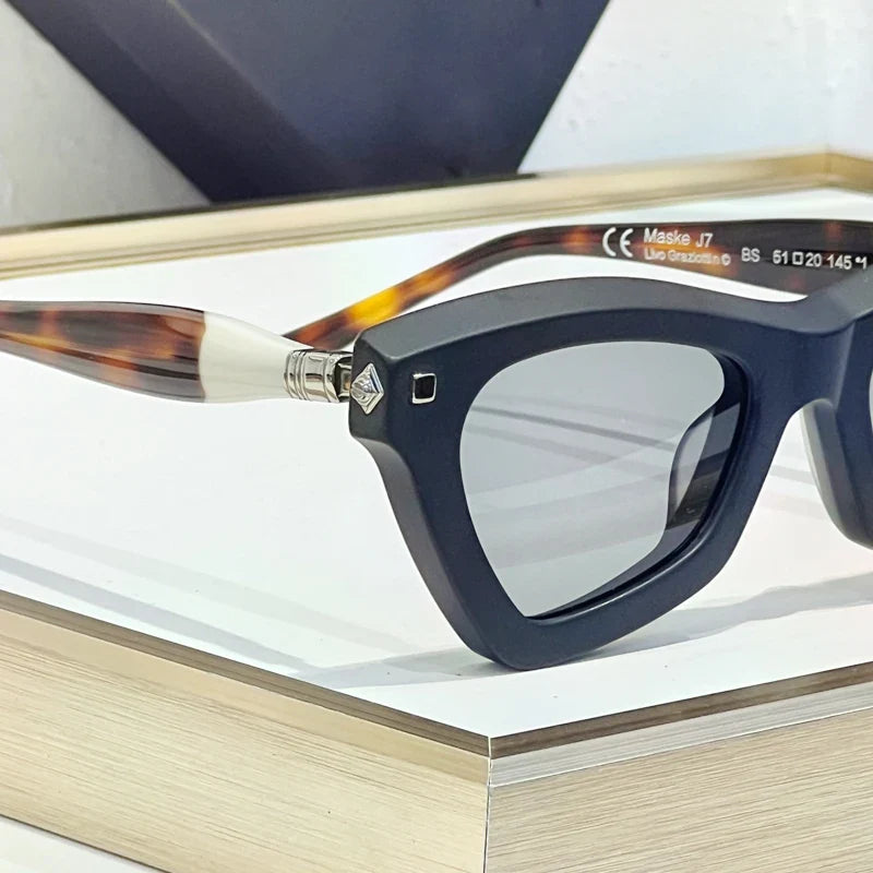 Cat Eye MaskeJ7 Handmade Classical Sunglasses Thick Acetate Irregular Germany Brand Design Luxury Fashion Trendy UV400 Men Women