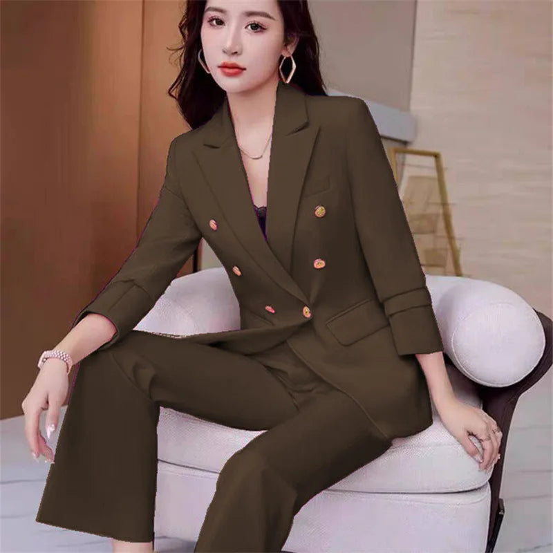 New Advanced Design Women's Suit Jacket Korean Style Spring Autumn Professional White Collar Small Western Clothes