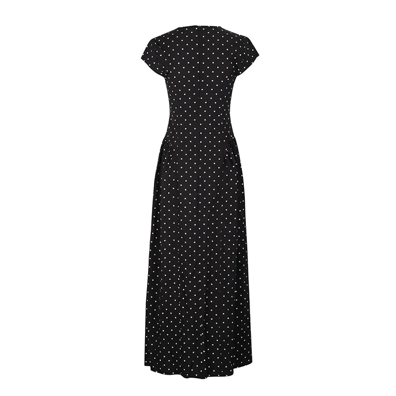 Women New Long Dresses Summer Elegant Upgraded Version Casual Polka Dots Party Dress Graceful Holiday Casual Slim Female Dresses