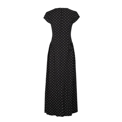 Women New Long Dresses Summer Elegant Upgraded Version Casual Polka Dots Party Dress Graceful Holiday Casual Slim Female Dresses