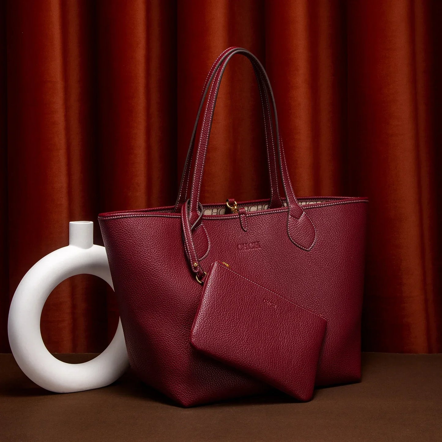 Double Sided Mother Child CaWomen's Tote Bag 2025 Autumn New Coffee Color Handbag