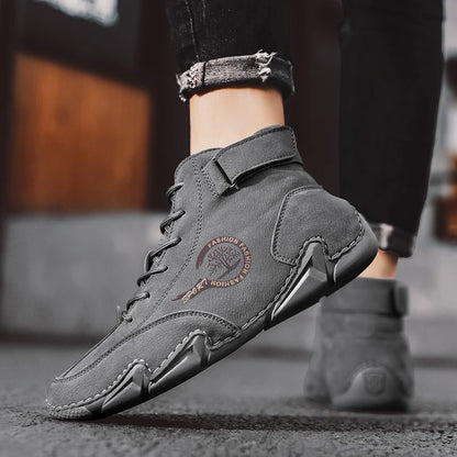 Winter Men Boots Suede Leather With Fur Ankle Boots Men Leisure Boots Keep Warm Western Boots Men Casual Sneakers Bota Masculina