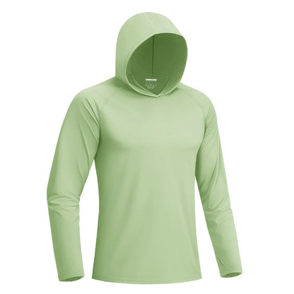 Sun Protection Shirts Mens Long Sleeve Hoodie Casual UV-Proof T-Shirts Breathable Lightweight Quick Dry T shirts Swim