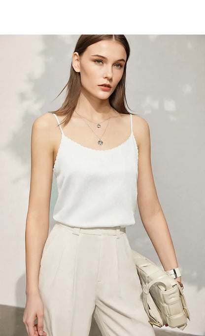 Women's Camisole Top 2026 Summer U-Neck Sleeveless Luxury High-quality Satin Vest For Women Strap Layer Tank Tops 12622085