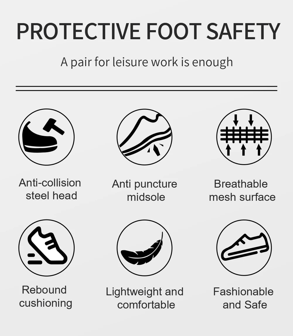 New 2026 Fashion Men Work Safety Boots Anti-smashing Industrial Work Shoes Sneakers Anti-sand Boot Outdoor Ankle Male Footwear