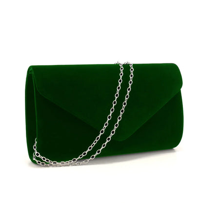 Red Color Women Evening Bags Cover Envelope Design Pary Wedding Girl Handbags With Chan Shoulder Clutch Velvet Fashion Purse