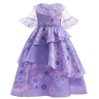 Girls Elsa Anna Dress Children Princess Carnival Dress Kids Jasmine Rapunzel Pageant Flower Disguise Birthday Cosplay Costume