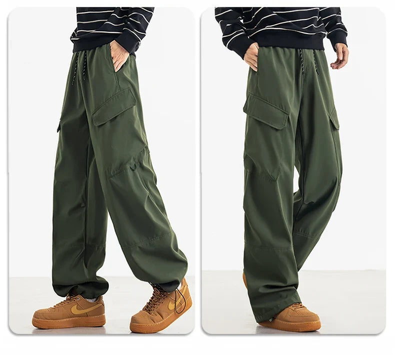 Unisex Hiking Pants Autumn Large Pocket Windproof Camping Cycling Trousers Spring Outdoor Waterproof Functional Paratrooper Pant