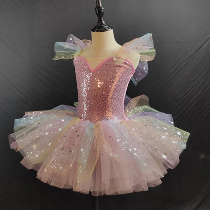 Fashion Ballet Skirt Girls Clothes Children's Dance Costume Summer Performance Princess Dress Baby Tutu Ballet Leotard Vestido
