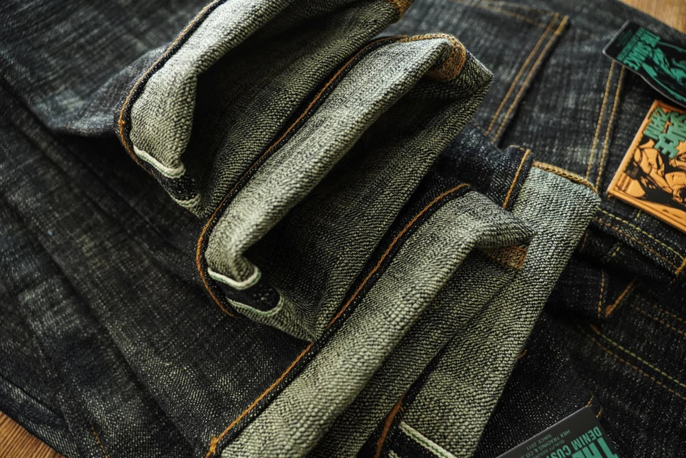 Mens Jeans Sanforized Selvedge Denim Jeans Limited EditionDouble-sided Dyeing 66 Fit 20 Oz