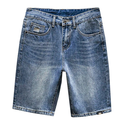 2024 New in Vintage Men's Denim Shorts Fashion Straight Bermuda Jeans Slim Soft Casual Short Pants Male Streetwear