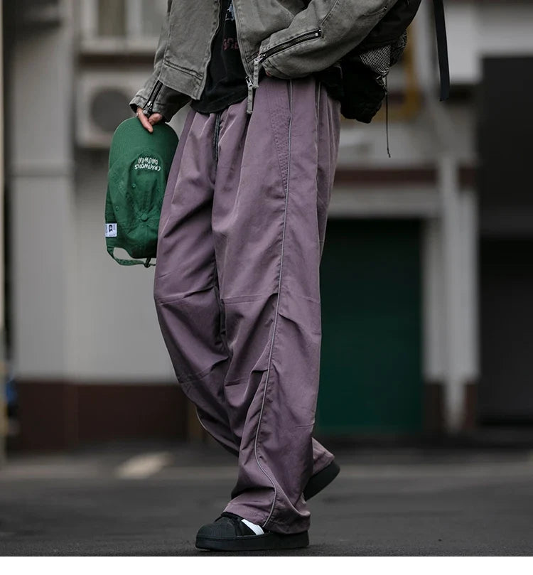 Korean Streetwear Waterproof Outdoor Utility Cargo Pants For Men Quick Dry Adjustable Hem Oversized Sport Casual Pants Trendy