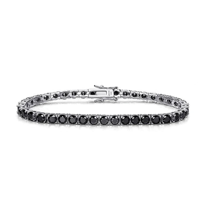 3/4/5MM Black Moissanite Tennis Bracelet for Women Hip Hop Full Diamond Men's Bracelet 100% 925 Sterling Silver Wholesale