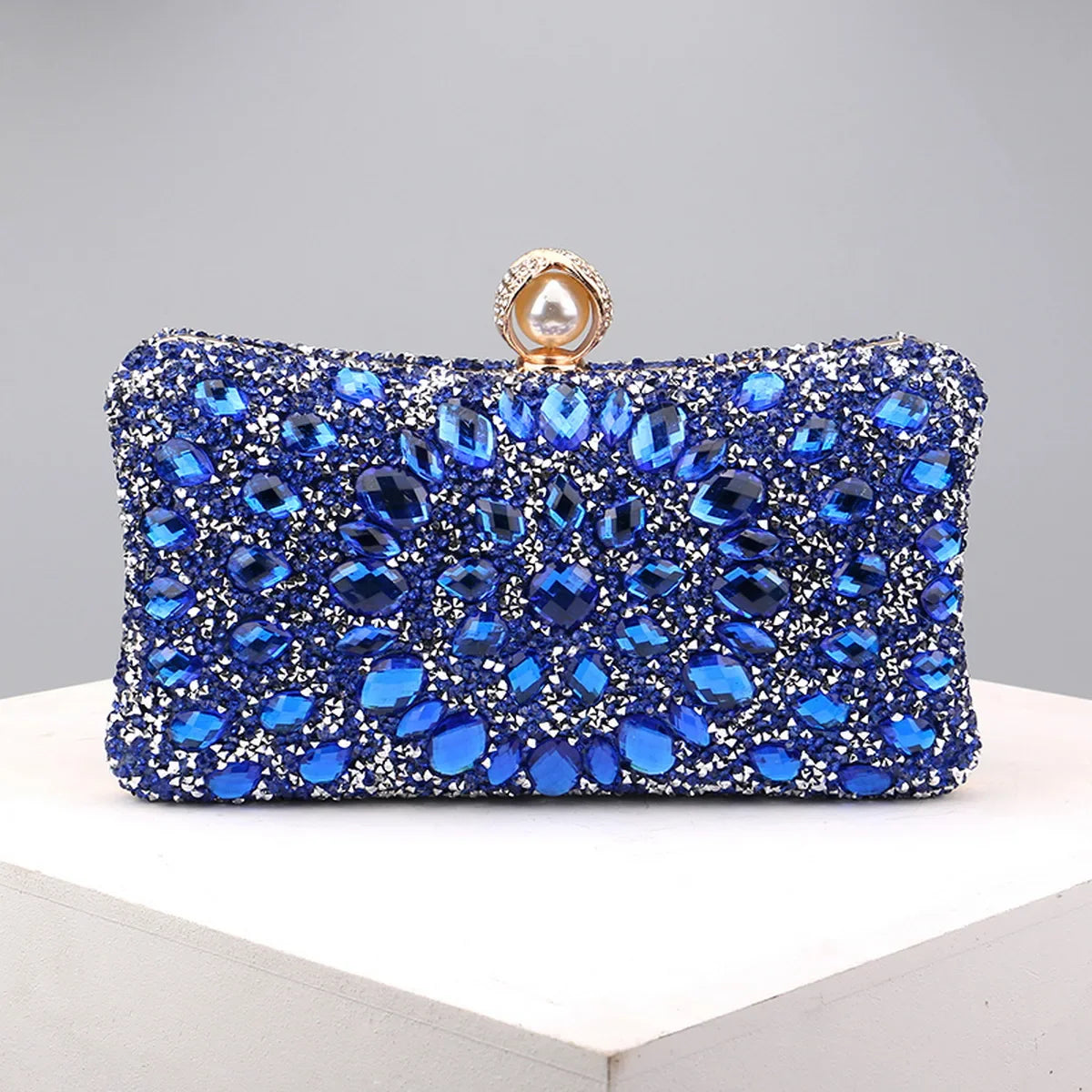 Full Diamonds Evening Bags Acrylic Flower Rhinestones Clutch Bags Metal Pearl Luxury Prom Wedding Dinner Handbags